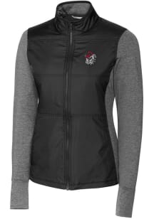 Cutter and Buck Georgia Bulldogs Womens Black Stealth Hybrid Quilted Medium Weight Jacket
