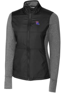 Cutter and Buck Louisiana Tech Bulldogs Womens Black Stealth Hybrid Quilted Medium Weight Jacket