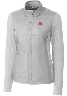 Cutter and Buck Minnesota Golden Gophers Womens Grey Stealth Hybrid Quilted Medium Weight Jacket