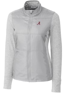 Cutter and Buck Alabama Crimson Tide Womens Grey Stealth Hybrid Quilted Medium Weight Jacket