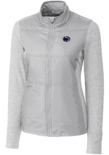 Cutter and Buck Penn State Nittany Lions Womens Grey Stealth Hybrid Quilted Medium Weight Jacket