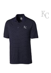 Cutter and Buck Kansas City Royals Mens Navy Blue Franklin Stripe Short Sleeve Polo