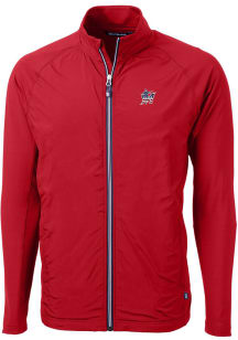 Cutter and Buck Miami Marlins Mens Red Adapt Eco Knit Big and Tall Light Weight Jacket