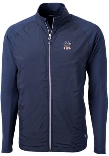 Cutter and Buck New York Yankees Mens Navy Blue Adapt Eco Knit Big and Tall Light Weight Jacket