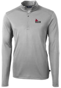 Cutter and Buck Central Missouri Mules Mens Grey Virtue Eco Pique Long Sleeve Qtr Zip Pullover
