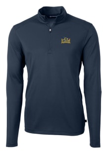 Cutter and Buck Drexel Dragons Mens Navy Blue Virtue Eco Pique Long Sleeve Qtr Zip Pullover