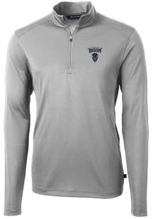 Cutter and Buck Howard Bison Mens Grey Virtue Eco Pique Long Sleeve Qtr Zip Pullover