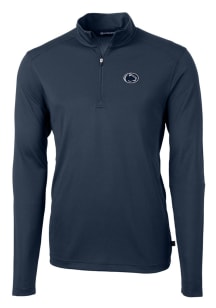 Cutter and Buck Penn State Nittany Lions Mens Navy Blue Virtue Eco Pique Long Sleeve Qtr Zip Pullo..