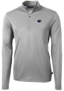 Cutter and Buck Penn State Nittany Lions Mens Grey Virtue Eco Pique Long Sleeve Qtr Zip Pullover