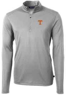 Cutter and Buck Tennessee Volunteers Mens Grey Virtue Eco Pique Long Sleeve Qtr Zip Pullover