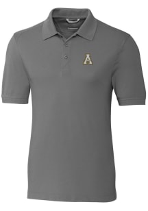 Cutter and Buck Appalachian State Mountaineers Mens Grey Advantage Short Sleeve Polo