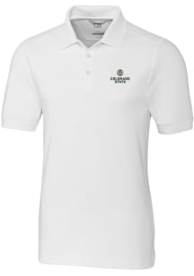Cutter and Buck Colorado State Rams Mens White Advantage Short Sleeve Polo