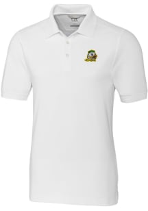 Cutter and Buck Oregon Ducks Mens White Advantage Short Sleeve Polo