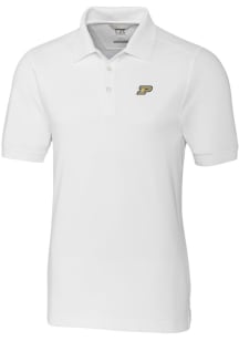 Cutter and Buck Purdue Boilermakers Mens White Advantage Short Sleeve Polo