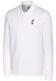 Cutter and Buck Cincinnati Bearcats Mens White Advantage Pique Long Sleeve Polo Shirt