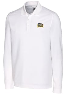 Cutter and Buck Drexel Dragons Mens White Advantage Pique Long Sleeve Polo Shirt