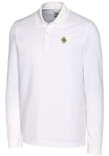 Cutter and Buck Idaho Vandals Mens White Advantage Pique Long Sleeve Polo Shirt