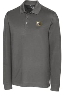 Cutter and Buck Marquette Golden Eagles Mens Grey Advantage Pique Long Sleeve Polo Shirt