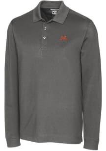 Cutter and Buck Minnesota Golden Gophers Mens Grey Advantage Pique Long Sleeve Polo Shirt
