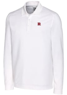 Cutter and Buck Rutgers Scarlet Knights Mens White Advantage Pique Long Sleeve Polo Shirt
