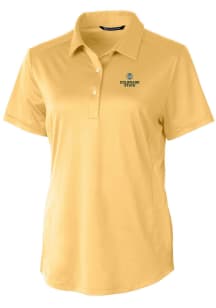 Cutter and Buck Colorado State Rams Womens Yellow Prospect Textured Short Sleeve Polo Shirt