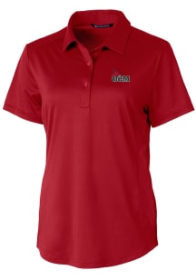 Cutter and Buck Central Missouri Mules Womens Cardinal Prospect Textured Short Sleeve Polo Shirt