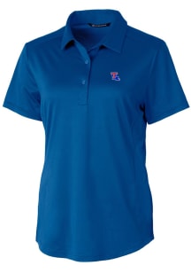 Cutter and Buck Louisiana Tech Bulldogs Womens Blue Prospect Textured Short Sleeve Polo Shirt