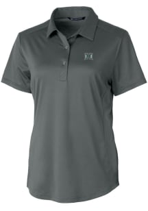 Cutter and Buck Hawaii Warriors Womens Grey Prospect Textured Short Sleeve Polo Shirt