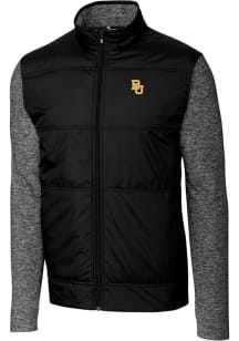 Cutter and Buck Baylor Bears Mens Black Stealth Hybrid Quilted Medium Weight Jacket