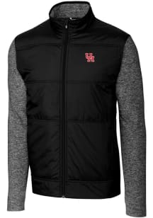 Cutter and Buck Houston Cougars Mens Black Stealth Hybrid Quilted Medium Weight Jacket