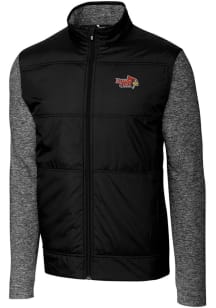 Cutter and Buck Illinois State Redbirds Mens Black Stealth Hybrid Quilted Medium Weight Jacket