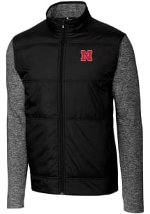 Cutter and Buck Nebraska Cornhuskers Mens Black Stealth Hybrid Quilted Medium Weight Jacket