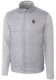 Cutter and Buck South Carolina Gamecocks Mens Grey Stealth Hybrid Quilted Medium Weight Jacket