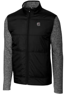 Cutter and Buck South Carolina Gamecocks Mens Black Stealth Hybrid Quilted Medium Weight Jacket