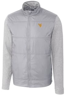 Cutter and Buck West Virginia Mountaineers Mens Grey Stealth Medium Weight Jacket