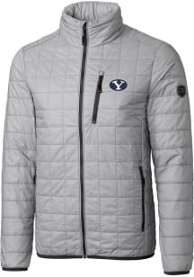 Cutter and Buck BYU Cougars Mens Grey Rainier PrimaLoft Puffer Filled Jacket