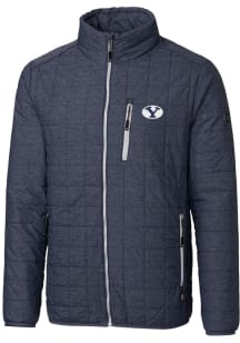 Cutter and Buck BYU Cougars Mens Anthracite Rainier PrimaLoft Puffer Filled Jacket