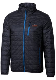 Cutter and Buck Illinois Fighting Illini Mens Navy Blue Rainier PrimaLoft Puffer Filled Jacket