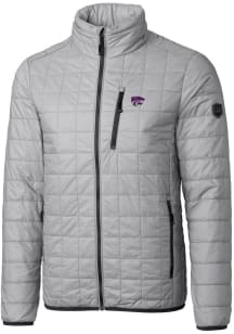 Cutter and Buck K-State Wildcats Mens Grey Rainier PrimaLoft Puffer Filled Jacket