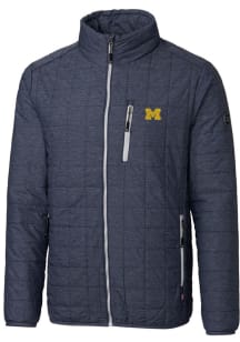 Cutter and Buck Michigan Wolverines Mens Anthracite Rainier PrimaLoft Puffer Filled Jacket