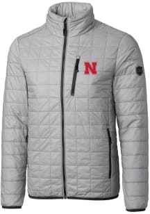 Cutter and Buck Nebraska Cornhuskers Mens Grey Rainier PrimaLoft Puffer Filled Jacket
