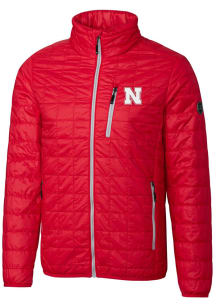 Cutter and Buck Nebraska Cornhuskers Mens Red Rainier PrimaLoft Puffer Filled Jacket