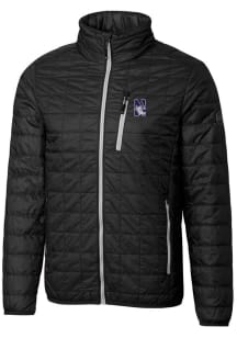 Cutter and Buck Northwestern Wildcats Mens Black Rainier PrimaLoft Puffer Filled Jacket