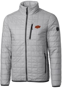Cutter and Buck Oklahoma State Cowboys Mens Grey Rainier PrimaLoft Puffer Filled Jacket