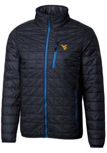 Cutter and Buck West Virginia Mountaineers Mens Navy Blue Rainier PrimaLoft Puffer Filled Jacket