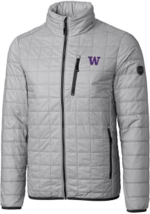 Cutter and Buck Washington Huskies Mens Grey Rainier PrimaLoft Puffer Filled Jacket
