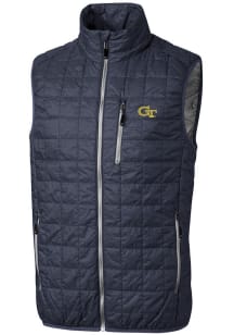 Cutter and Buck GA Tech Yellow Jackets Mens Anthracite Rainier PrimaLoft Puffer Sleeveless Jacket
