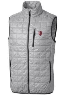Cutter and Buck Indiana Hoosiers Mens Grey Rainier PrimaLoft Puffer Sleeveless Jacket