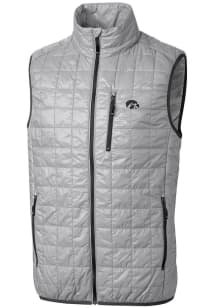 Cutter and Buck Iowa Hawkeyes Mens Grey Rainier PrimaLoft Puffer Sleeveless Jacket