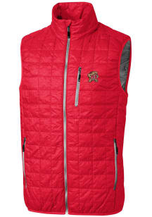 Cutter and Buck Maryland Terrapins Mens Red Rainier PrimaLoft Puffer Sleeveless Jacket